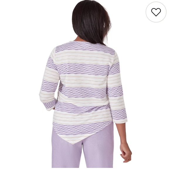 Alfred Dunner Women's Garden Party Spliced Stripe Texture Top size PXL - Picture 11 of 12